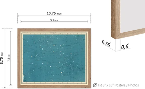 Vista 3 de Poster Master Póster celestial – Impresión del mapa de las estrellas – Regalo para astronomía, fanáticos lunares – Arte vintage para el hogar