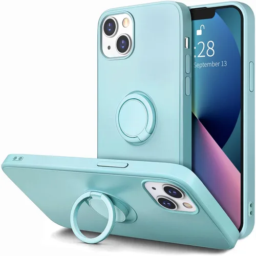 Vista 19 de Hython Funda para iPhone 13 con soporte de anillo [soporte de anillo giratorio de 360° con soporte magnético] [Soporte de montaje en automóvil]