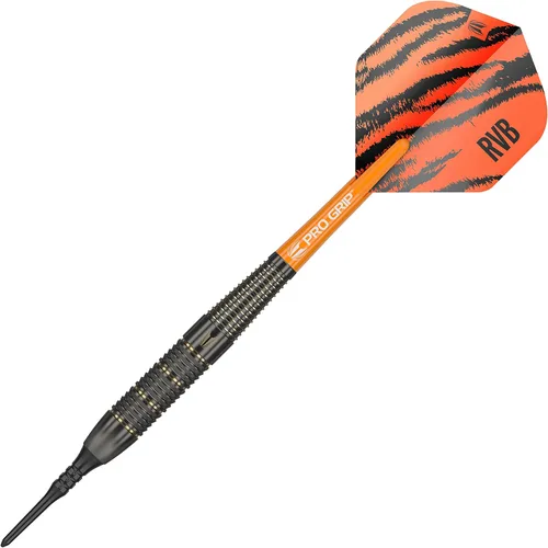 Vista 4 de Target Darts Raymond Van Barneveld RVB 18G - Juego de dardos de punta suave de latón con accesorios adicionales, paquete de regalo