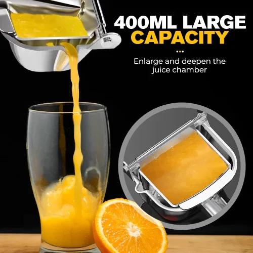 Vista 5 de Extractor de jugo de fruta fresca, exprimidor manual 2026 con agarre ergonómico, exprimidor de limón resistente de aleación de aluminio para limón