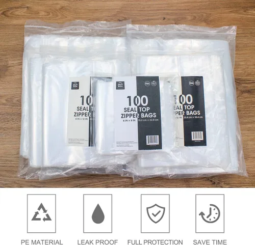 Vista 4 de Bolsas de plástico de polietileno transparentes con cierre de cremallera resellable de 6" x 9" (1000 bolsas) de 2 mil