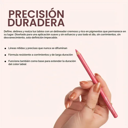 Vista 5 de Palladio Lápiz delineador de labios, de madera, firme pero suave, contornea y delinea con facilidad, labios perfectamente delineados, cómodo
