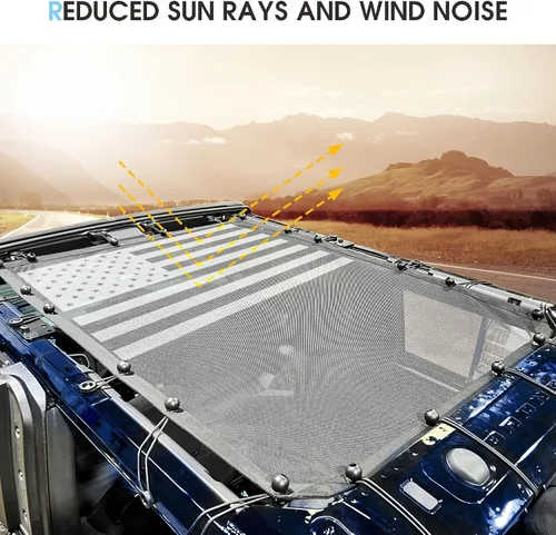 Vista 6 de sukemichi Parasol de 2 puertas para Ford Bronco, cubierta superior de bikini de malla, cubierta superior de Bimini para accesorios Ford Bronco 2021