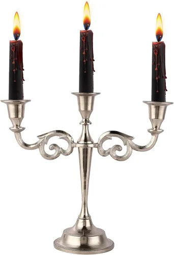 Vista 15 de Rely+ Candelabro de 3 brazos con portavelas cónicos para decoración de interiores, cocina, mesa, velas, candelabro para centro de mesa