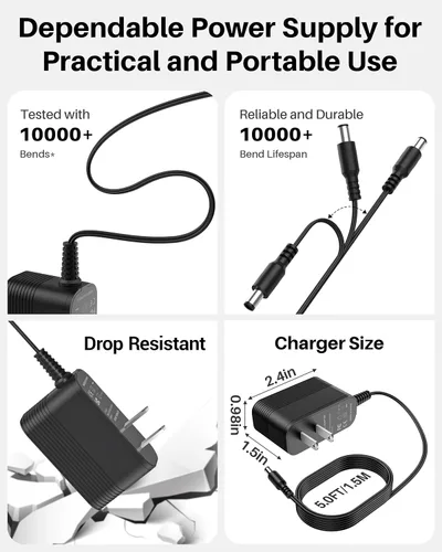Vista 4 de Adaptador de corriente 5V 2A Cargador de 5V Fuente de alimentación CC para conmutación regulada con 10 tomas intercambiables para 2000mA 1500mA