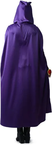 Vista 2 de miccostumes Disfraz de mujer mágica para cosplay, conjunto completo con capa morada con capucha