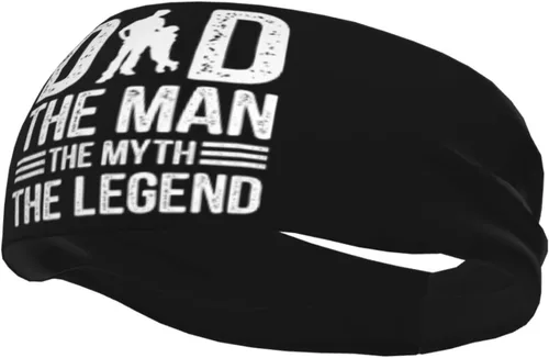 Vista 3 de Dad The Man The Myth The Legend Headband for Men Women Sports Sweatband for Fitness Exercise Moisture Wicking Running Yoga Hairbands
