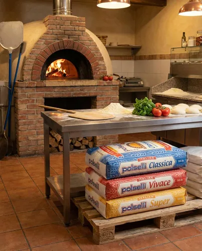 Vista 6 de POLSELLI Classica, Tipo 00 Double Zero Flour, Soft Wheat, 25 kg (55 lbs)