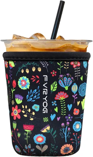 Vista 35 de Fundas de neopreno reutilizables aisladas para café helado, fundas para tazas de café helado, fundas para bebidas heladas y calientes