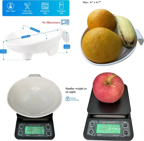 Vista 3 de Tazón de alimentación adaptativo para adultos mayores y discapacitados – Cuenco antiderrames para comer con una sola mano, artritis, Parkinson