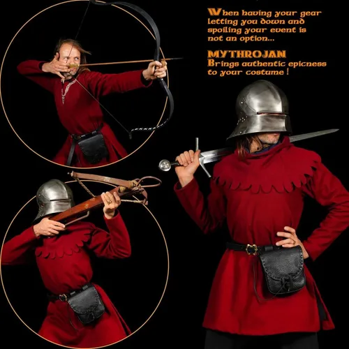 Vista 4 de Mythrojan Bolsa para cinturón Renacentista accesorios para disfraz LARP bolsa para cosplay