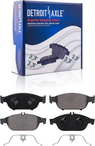 Vista 25 de Detroit Axle - Pastillas de freno para Ford F-150 99-03, 02 Lincoln Blackwood, Pastillas de freno de cerámica delanteras y traseras con repuesto