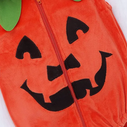 Vista 4 de Lindo disfraz de calabaza de Halloween para bebé, disfraz unisex para niños y niñas