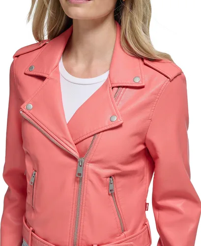 Vista 5 de Levi's Women's Belted Faux Leather Moto Jacket (Regular & Plus Size)
