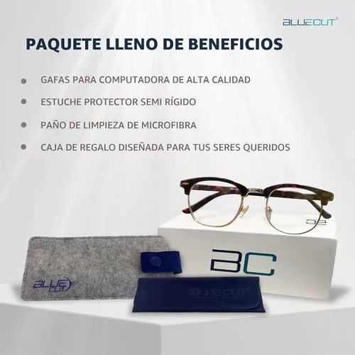 Vista 5 de Blue Light Blocking Glasses – Anti-Fatigue Computer Glasses Prevent Eye Strain Vintage Mettal Gaming Glasses Oro Tor