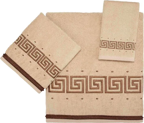 Vista 20 de Avanti Linens Medallón - Colección de puños trenzados suaves, toalla de mano, granito