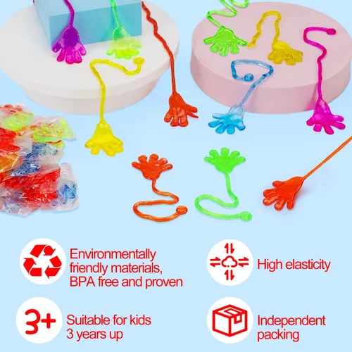 Vista 7 de 40 unidades de manos adhesivas para fiestas de cumpleaños para niños de 4 a 8 a 12 años, bolsas de regalos de verano, caja de tesoros, juguetes