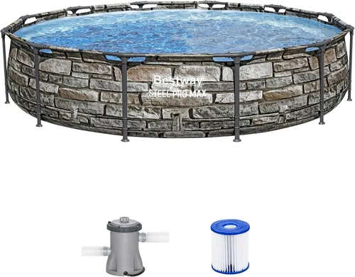 Vista 13 de Piscina Bestway Steel Pro sobre suelo, Azul