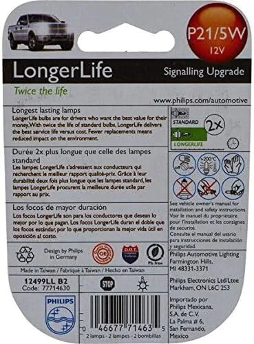 Vista 2 de Philips LongerLife - Mini bombilla - P21/5WLLB2