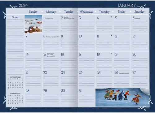 Vista 3 de Lang Companies, Lang Folk Art - Agenda mensual de bolsillo 2024
