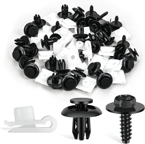 Vista 14 de GOOACC 100 piezas de 10 tamaños de clip de moldura de resorte de metal clip universal de sujeción de cuerpo de automóvil compatible con GTI, Jetta