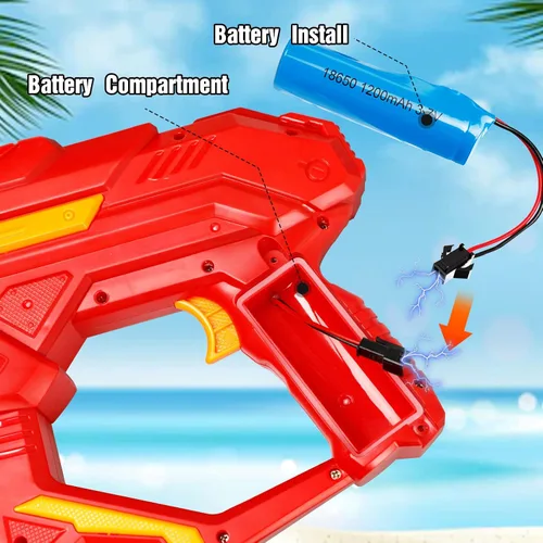 Vista 7 de Pistola de agua eléctrica para adultos y niños Super Squirt Guns Juguetes automáticos de agua de hasta 26 pies de largo alcance para verano