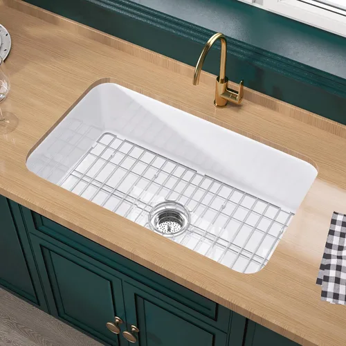 Vista 13 de Miuara Fregadero de barra de montaje inferior blanco de 18 pulgadas - Fregadero de cocina pequeño de montaje superior empotrable de 18"x18"x9