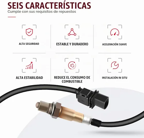 Vista 5 de Sensor de oxígeno O2 de corriente ascendente para automóviles compatible con Hyundai Accent Veloster para Kia Rio Soul 2012 2013 2014 2015 2016 1.6L