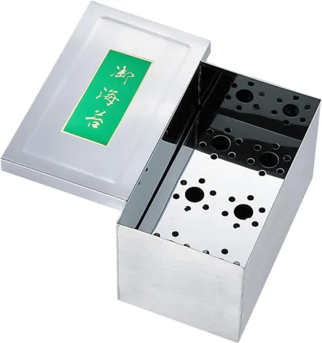 Vista 9 de TIKUSAN Contenedor de algas japonesas Sushi Nori Can Hecho en Japón Acero Inoxidable (Pequeño)