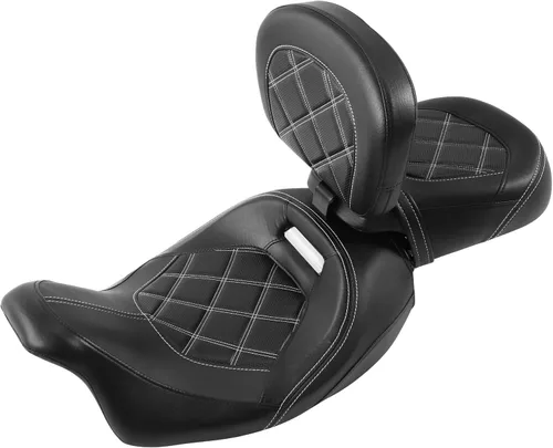 Vista 40 de TCT-MOTORPARTS Driver Rider - Almohadilla de respaldo para Harley Touring 2009-2023 Road King Street Road Electra Glide Ultra Black Stitching