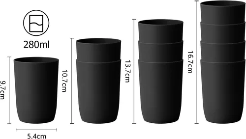 Vista 4 de Topsky Paquete de 4 vasos de baño – Plástico reutilizable para cepillo de dientes, enjuague bucal, cepillado