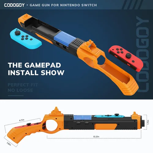 Vista 2 de CODOGOY Shooting Game Gun Controller Compatible with SwitchSwitch OLED Joy-Con, Hand Grip Motion Controller for Nintendo Switch Shooter Hunting