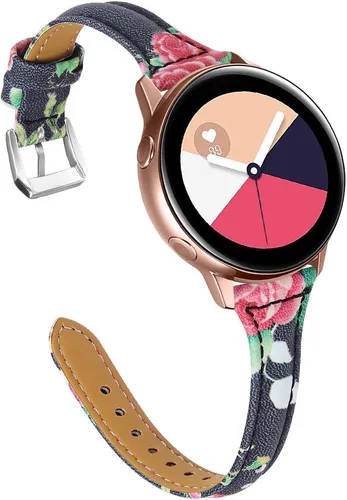 Vista 13 de JOYOZY Correa de cuero compatible con Samsung Galaxy Watch 6/7/FE/5/4 de 40 mm, 44 mm, Active (40 mm)/2 (40 mm) (44 mm), correa de muñeca delgada