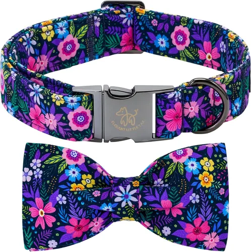 Vista 11 de Elegant little tail Independence - Collar patriótico para mascotas con pajarita para mascotas del 4 de julio de algodón suave para mascotas