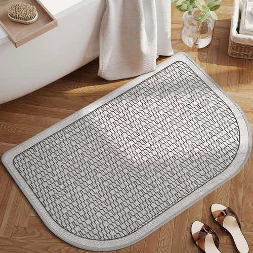 Vista 10 de YDKGL Alfombra de baño Half Circle, alfombras de baño finas antideslizantes A- Marrón a