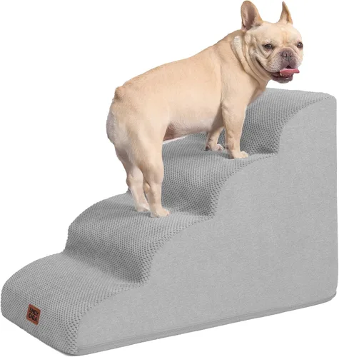 Vista 39 de EHEYCIGA Rampa curvada para escaleras para perros, camas altas de 4