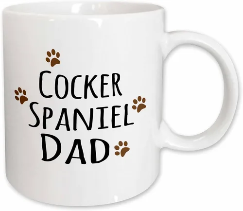 Vista 9 de 3dRose Cocker Spaniel Dog Dad - Taza de 11 onzas, color negro