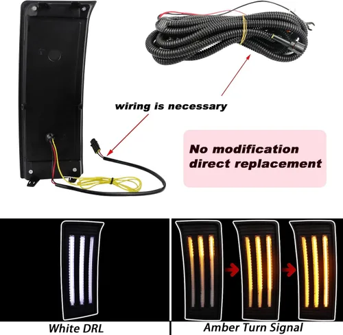 Vista 3 de Kit de luz antiniebla frontal LED completa DRL para Toyota Tundra 2022 2023 parachoques de repuesto, función como luces direccionales secuenciales