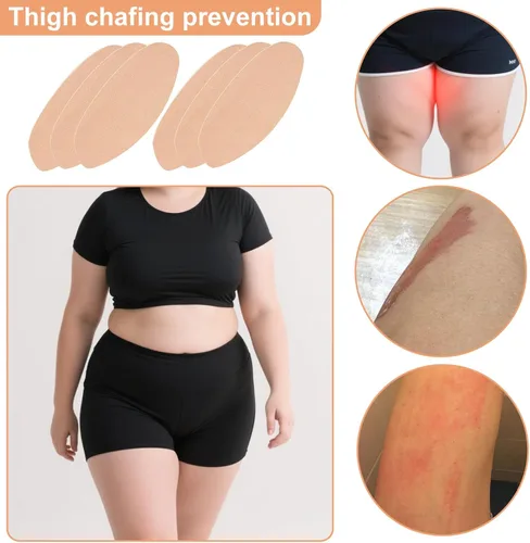 Vista 2 de Parches transparentes antifricción para muslos para mujer, paquete de 12 protectores invisibles para muslos, prevención de rozaduras, impermeables
