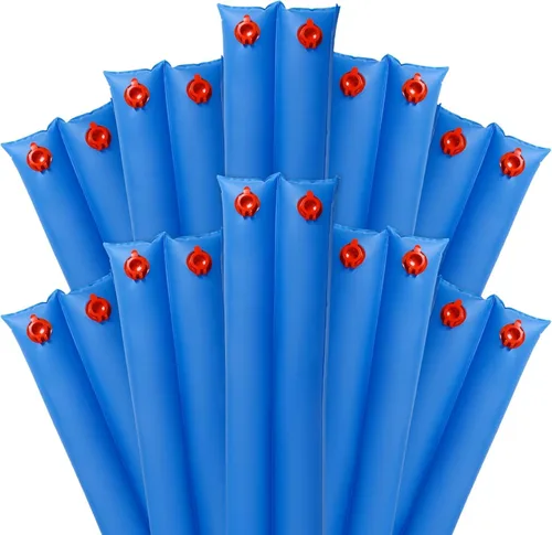 Vista 7 de Hedday Pesos para Cubierta de Alberca para Invierno Enterrada, Diseño de Esquina Azul en Forma de L de 2x2 Pies, Bolsas de Agua de Vinilo Resistente