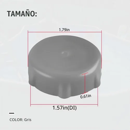 Vista 3 de 1 tapa gris para válvula de drenaje de piscina, plástico grueso resistente a la intemperie