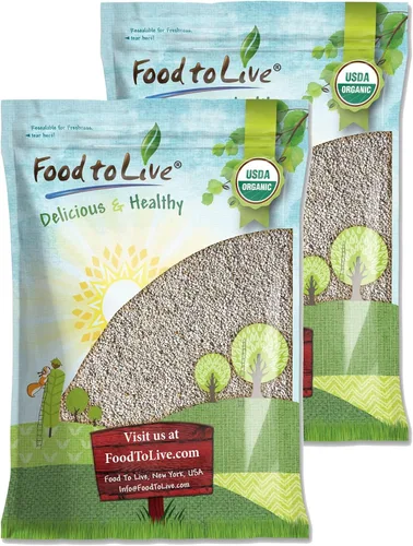 Vista 7 de Food to Live Semillas orgánicas de chía blanca, 8 onzas – enteras, crudas, kosher, keto, alimento para sirtfood, vegano, a granel. Rico en Omega 3