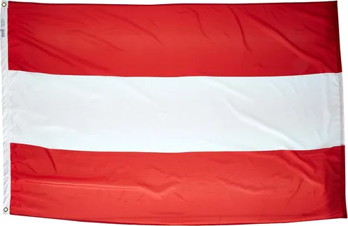 Vista 4 de Annin Flagmakers Bandera de Austria fabricada en Estados Unidos según las especificaciones oficiales de diseño de las Naciones Unidas, 2 x 3 pies