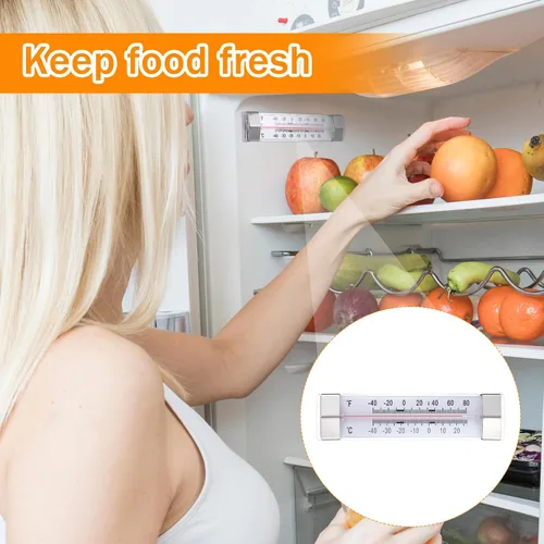 Vista 7 de Paquete de 12 termómetros para refrigerador y termómetro de nevera con función de termómetro de alimentos, termómetro congelador para uso doméstico