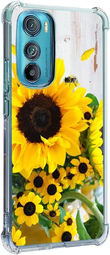 Vista 11 de Funda para Motorola Edge 2022, diseño de flores de mariposa azul, rosa, protección contra caídas, a prueba de golpes, funda protectora de cuerpo