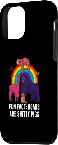 Vista 2 de iPhone 12 mini Boars Are Shitty Pigs Funny Animal Pun Humor Animal Meme Case
