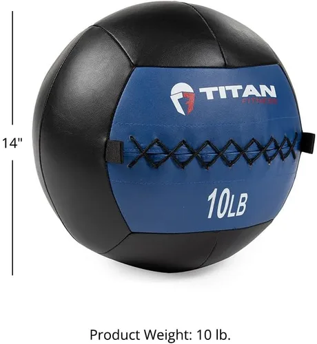 Vista 7 de Titan Fitness Soft Leather Medicine Wall Ball Durable, Endurance, Cardio, Core Strength