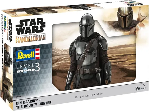 Vista 9 de Revell 06784 Star Wars: The Mandalorian Din Djarin™ - The Bounty Hunter - Kit de modelo de plástico sin construir y sin pintar a escala 1:9 con base