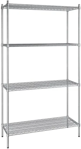 Vista 107 de Kit de 4 estantes de epoxi verde NSF de 21 x 72 pulgadas con postes de 86 pulgadas, estantería de almacenamiento resistente, kit de estantería