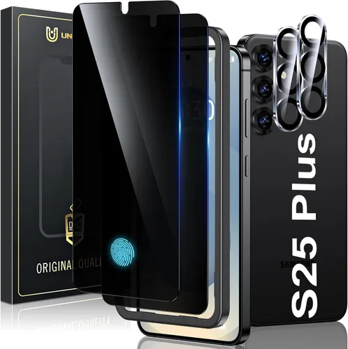 Vista 10 de UniqueMe Paquete de 2+2 protectores de pantalla de privacidad para Samsung Negro